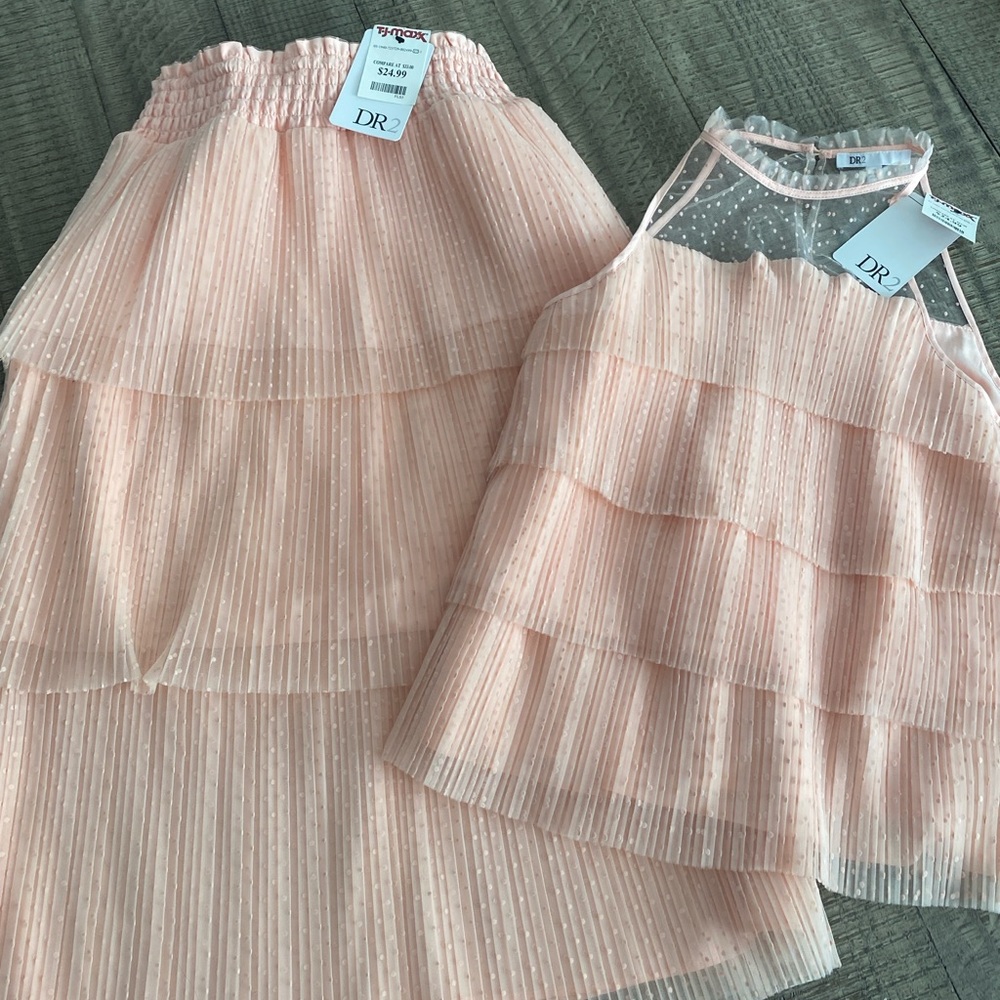 Peach Layered Dress Set